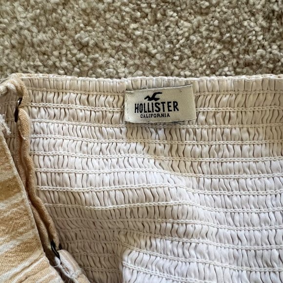 Hollister Babydoll Y2K Yellow & White Striped Cotton Mini Dress - Picture 5 of 8